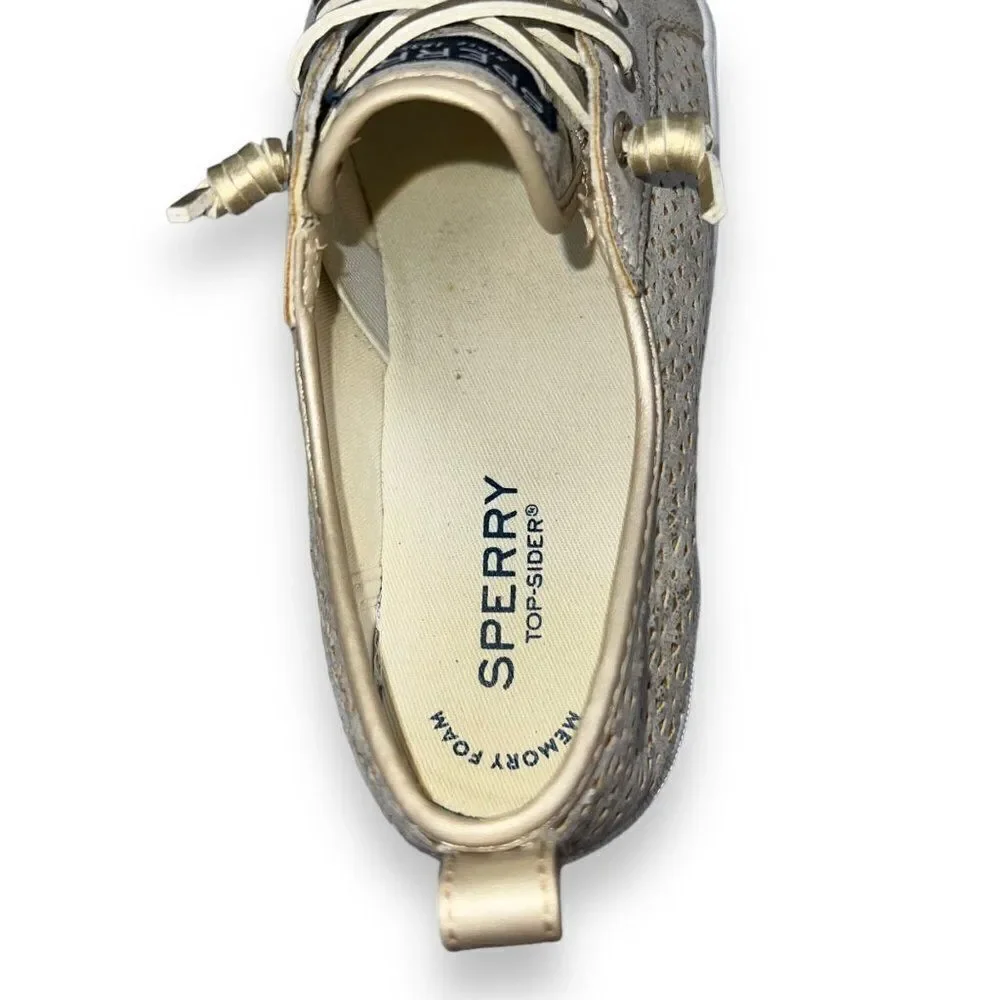 Sperry Top-Sider Crest Vibe Perforated Champagne Gold‎ STK159836 Youth 5M